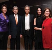 Viviana Martín, el Presidente de la República, Óscar Arias, el cantante Jairo, Mariángel Solera y Raquel Chanto.